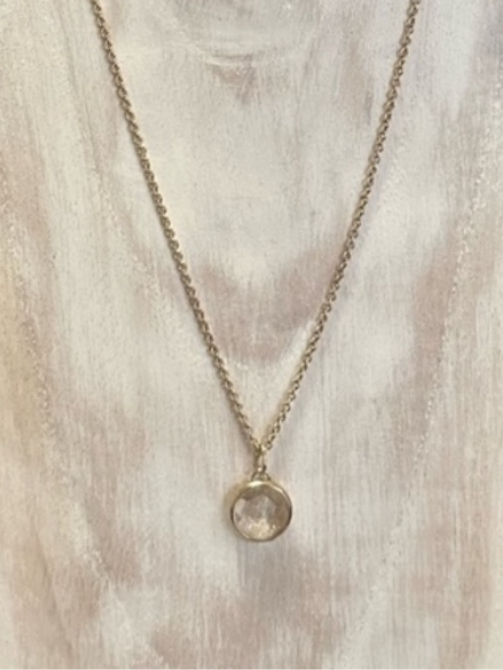 Stella & Dot Gold Dust Clear Crystal Pendant Necklace